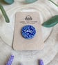 Decorative 28mm Blue Ceramic Button - Image 2