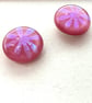 Pink Fused Glass Flower Stud Earrings - Image 6