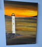 Lighthouse at Sunset, original on canvas. 