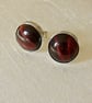 Sterling Silver Stud Earrings with Red Tiger's Eye  Gemstones  - Image 1