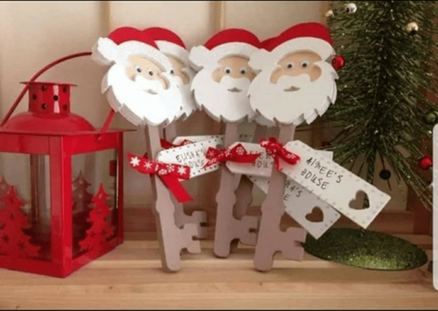 Personalised Wooden Santa Key