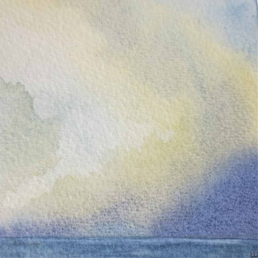 Storm coming or going over the sea watercolour original painting