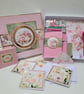 Pink Floral Stationery Set Incl. Cards, Notebooks, Stickers and Coordinating Box