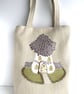 Wisteria Fairy House Tote Bag, Cream Bag with Fairy House Applique - Image 7
