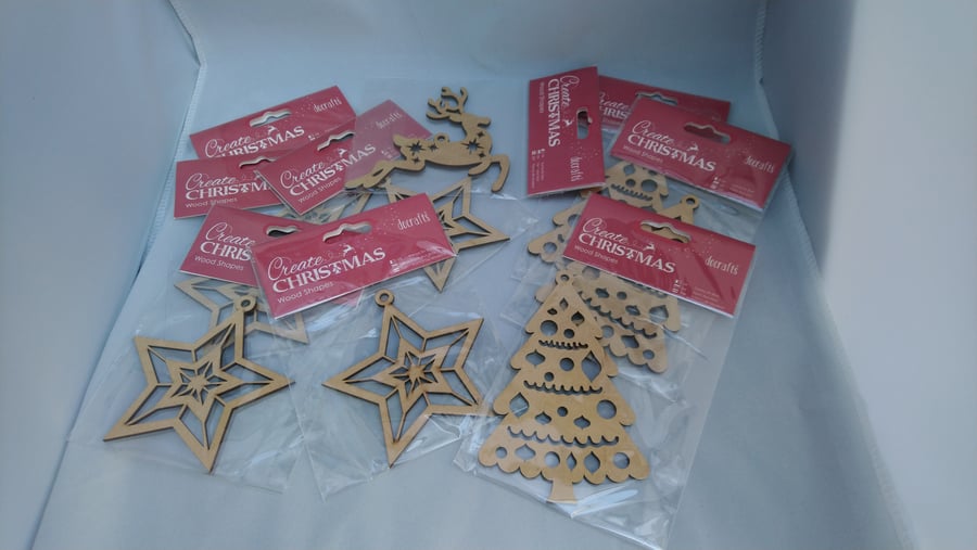 Christmas Hanging Wooden Shapes for Craft