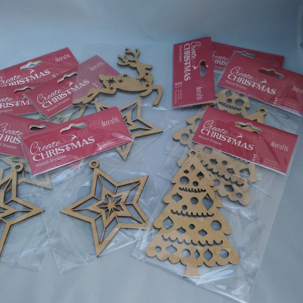 Christmas Hanging Wooden Shapes for Craft