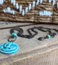 Handmade Ceramic Anchor Necklace. Nautical Style Pendant with Brass Chain - Image 5