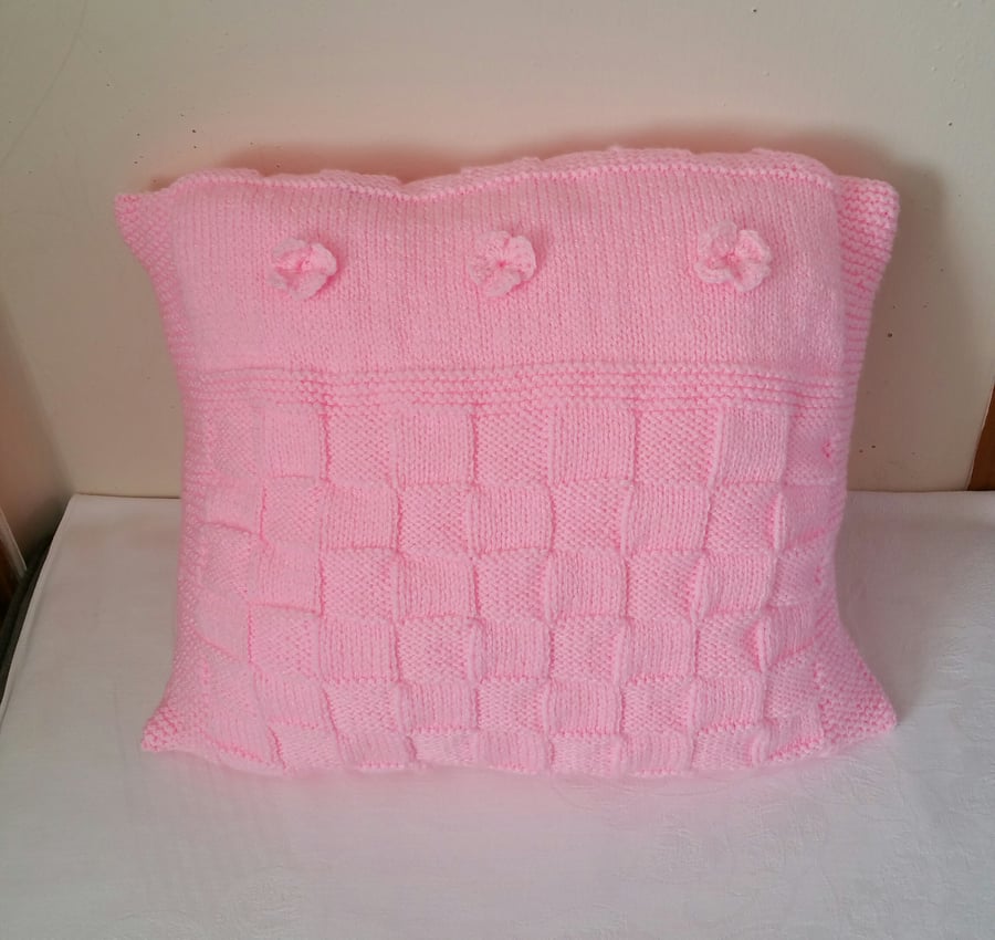Pink Waffle cushion cover