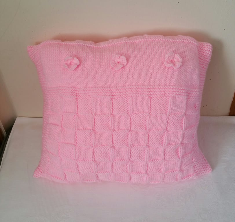Pink Waffle cushion cover