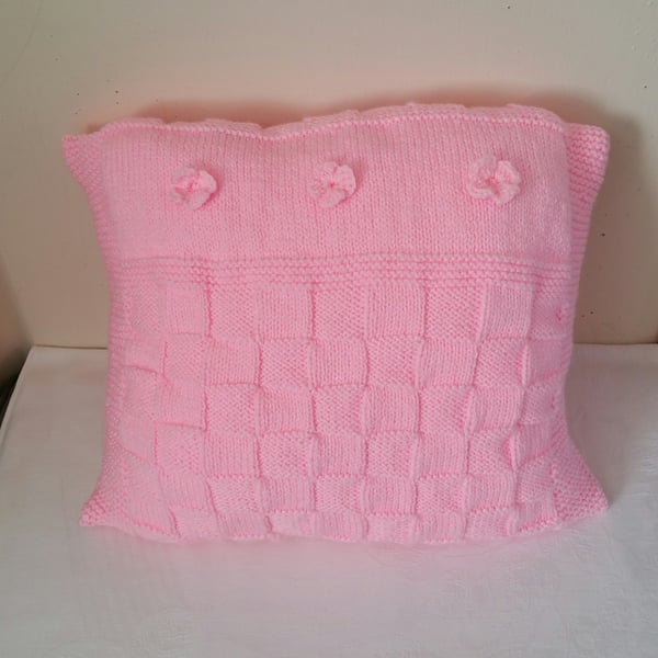 Pink Waffle cushion cover