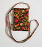 Autumn Leaves Five Pocket Cross Body Bag - Long Strap Hands Free Bag