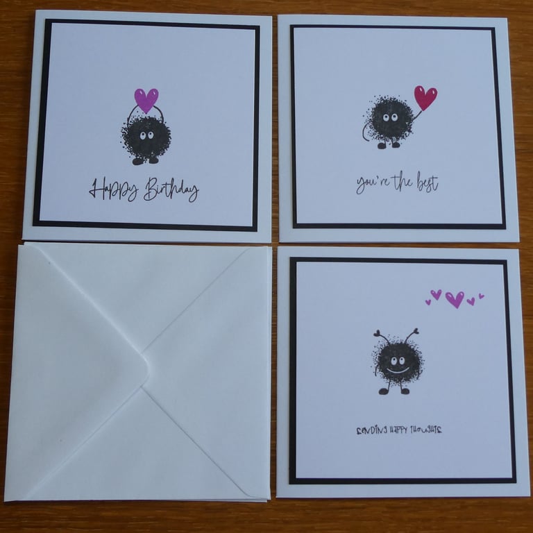 Pack of 3 mini cards - Love Bug