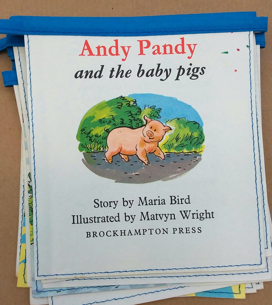Book bunting - Andy Pandy (and the baby pigs)