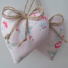 Pair of heart hangers in pink Kidston fabric.