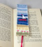 Bookmark - Seaside - patchworked and embroidered - Image 1
