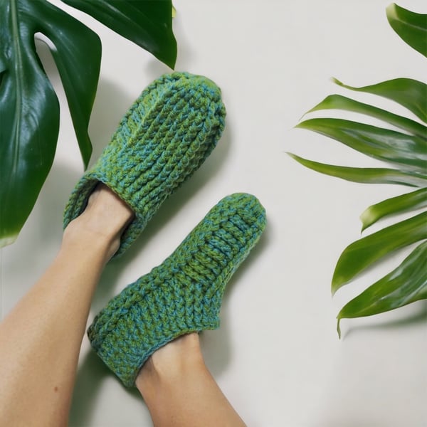 Jade Green Slipper Socks 