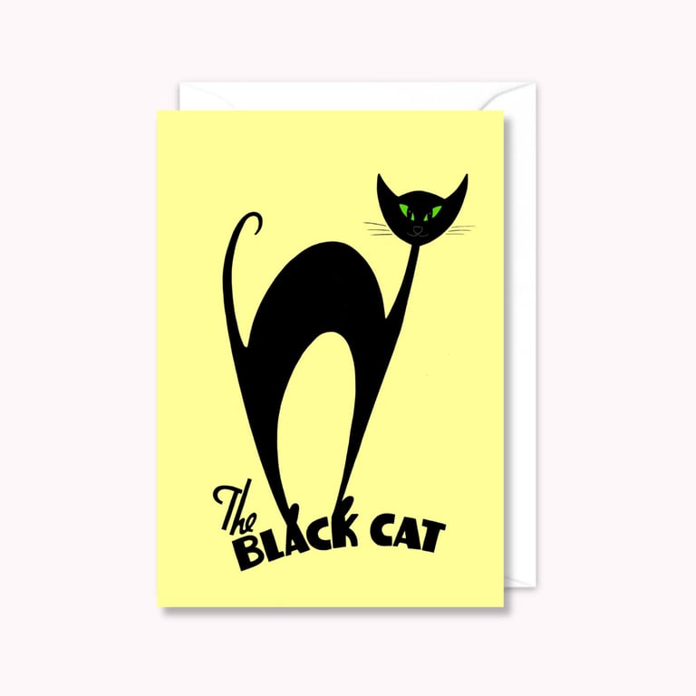 Black Cat Greeting Card: Atomic Cat Card for Any Occasion (108)