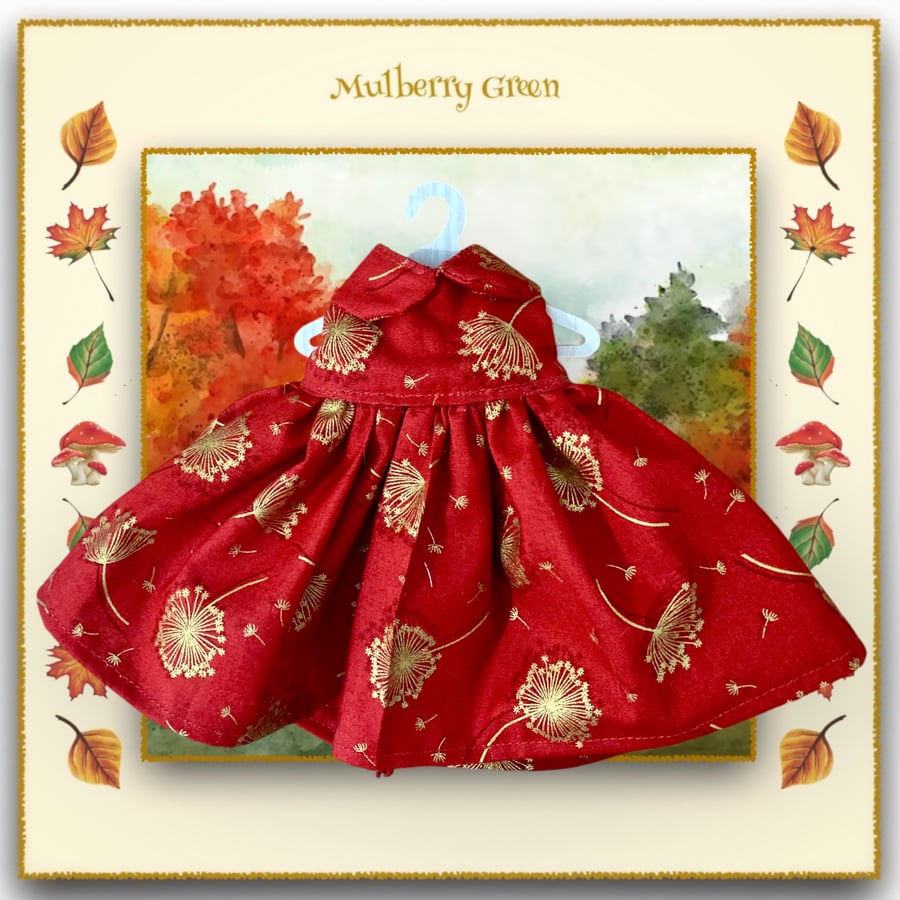 Reserved for Jane - Burnt Orange and Gold Autumn Dress