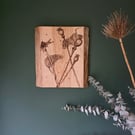 Mice design on live edge oak board 