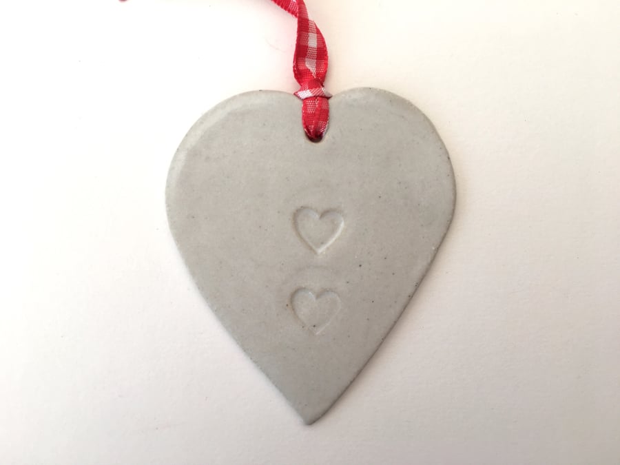 Handmade Loveheart hanger, ceramic lovehearts, home decor, pottery, gift idea