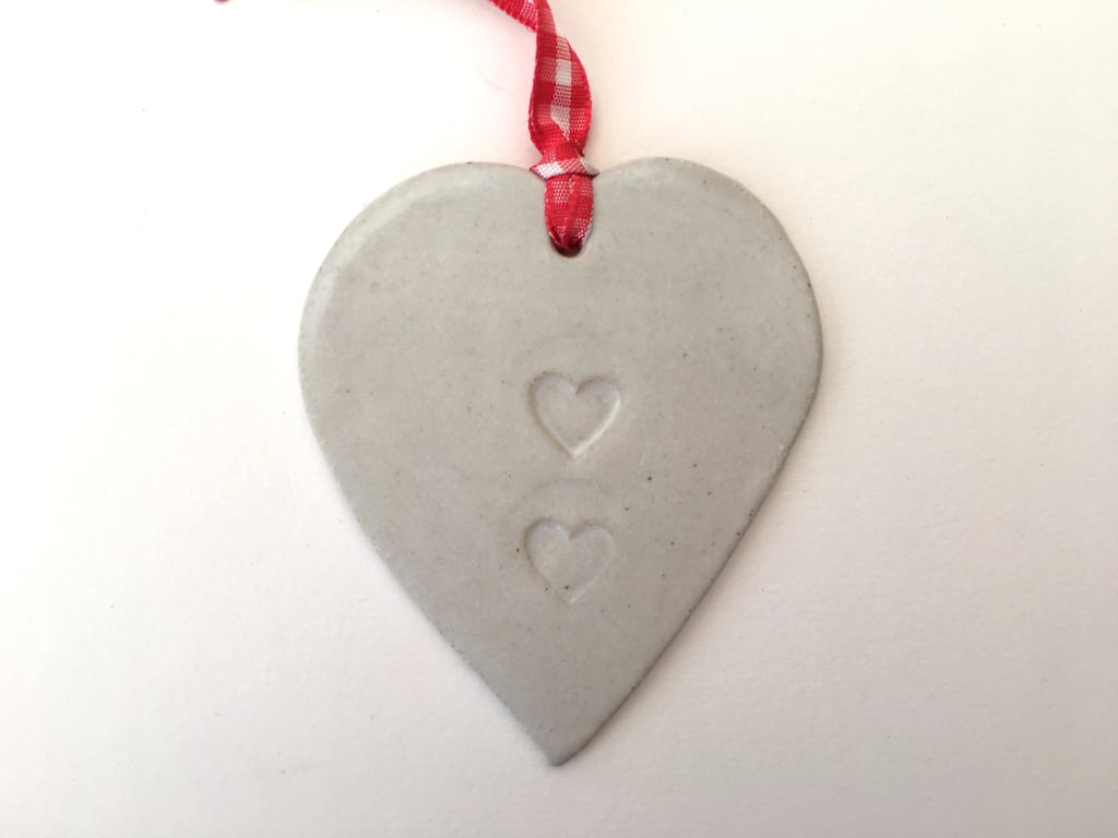 Handmade Loveheart hanger, ceramic lovehearts, home decor, pottery, gift idea