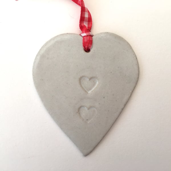 Handmade Loveheart hanger, ceramic lovehearts, home decor, pottery, gift idea