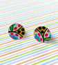 Vintage tin multi pattern disc studs - Image 1