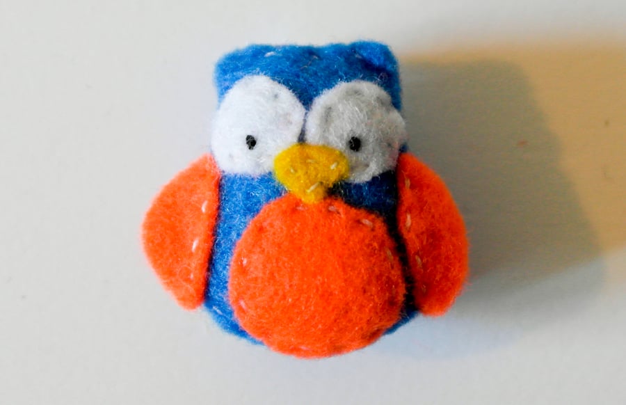  Seconds Sunday Felt Brooch, Cute Handmade Owl Brooch, Gift For A Owl Lover