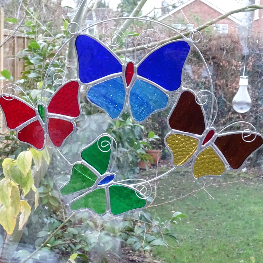 Stained Glass Butterfly Ring - Multi