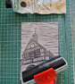 'The Town Hall.' Original handprinted linocut print.  - Image 7
