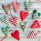 TWELVE DAYS OF CHRISTMAS HEART DECORATIONS - set of 6 or 12