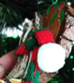 Long-eared Owl with fabric scarf Christmas tree decoration.   - Image 4