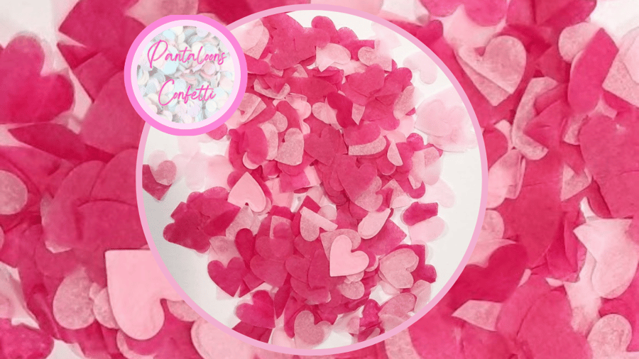 Biodegradable Wedding Confetti Hearts - Pale Pink and Fuchsia Pink