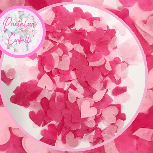 Biodegradable Wedding Confetti Hearts - Pale Pink and Fuchsia Pink