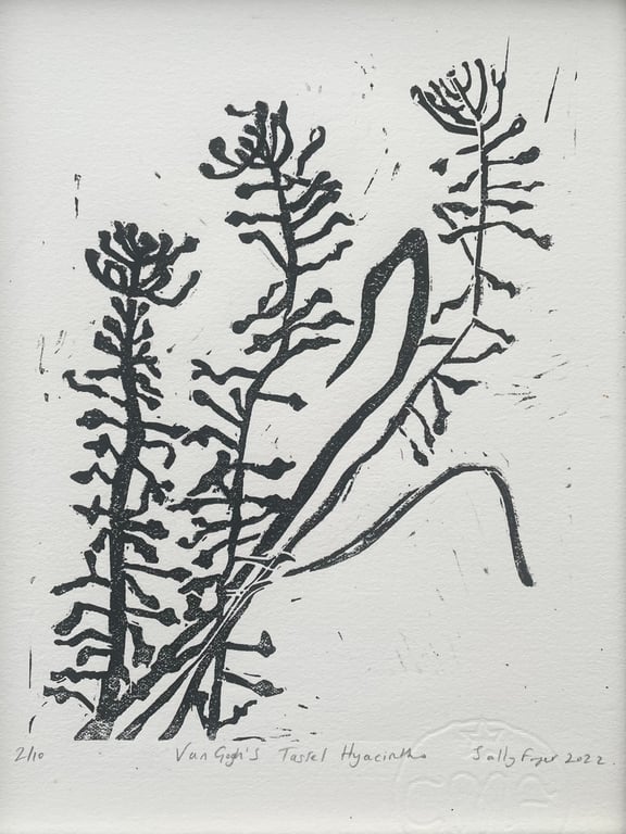 Tassel Hyacith After Van Gogh Lino Print