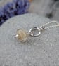 Cream Lampwork Glass and Silver Circle Necklace - Image 2