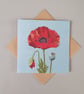 Poppy card, blank card, thinking of you, flowers - Image 1