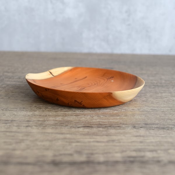 Woodturned Small Yew Trinket Dish 