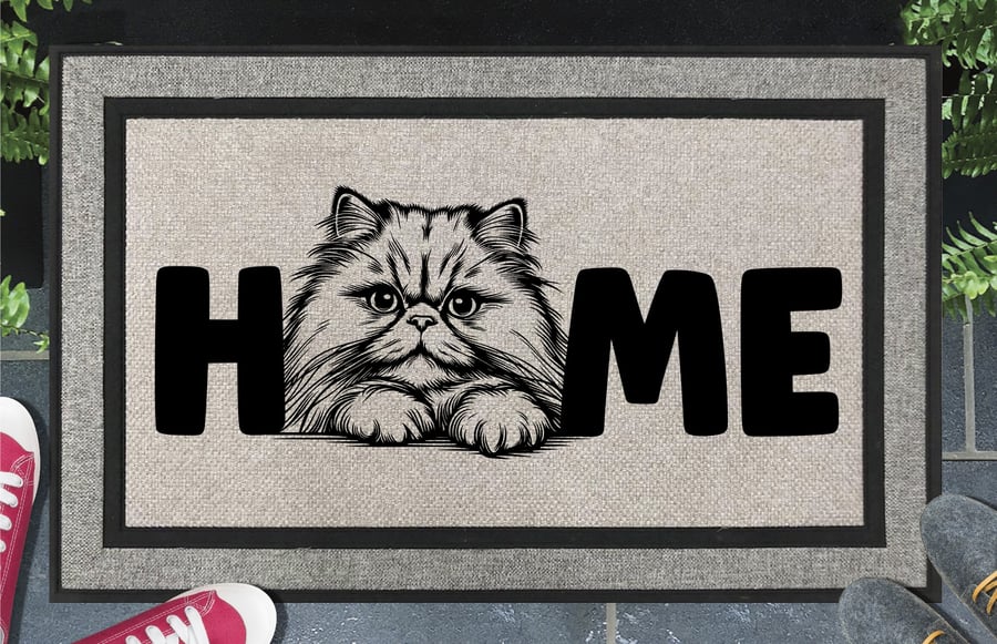 Persian Cat Home Door Mat No.4 - All Weather Doormat - 45x70cm 