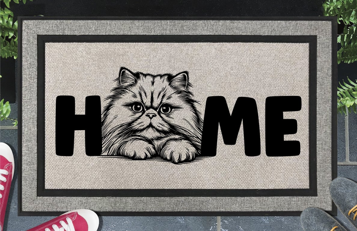 Persian Cat Home Door Mat No.4 - All Weather Doormat - 45x70cm 
