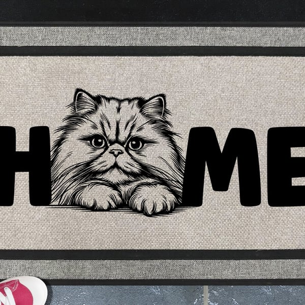 Persian Cat Home Door Mat No.4 - All Weather Doormat - 45x70cm 