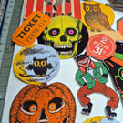 Vintage Junk Journal Kit, Halloween Die cuts.