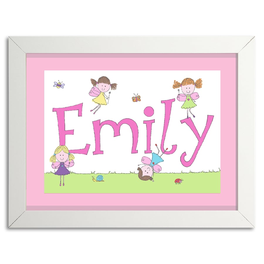 Girls Fairy Personalised Name Picture