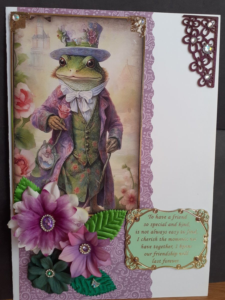 Debonair Dressed Frog Greetings Card
