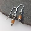 Reels  - silver and orange aventurine  earrings