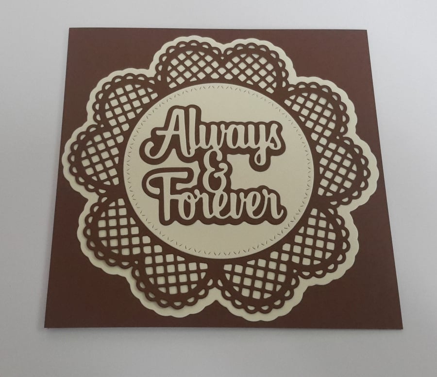 Always and Forever Greeting Card - Chocolate Brown and Cream