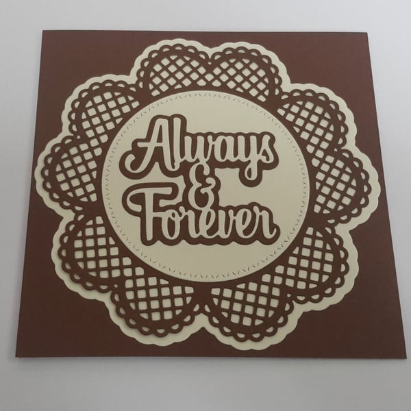 Always and Forever Greeting Card - Chocolate Brown and Cream