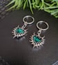 Gothic Green Thorn Heart Hoop Earrings Stainless Steel