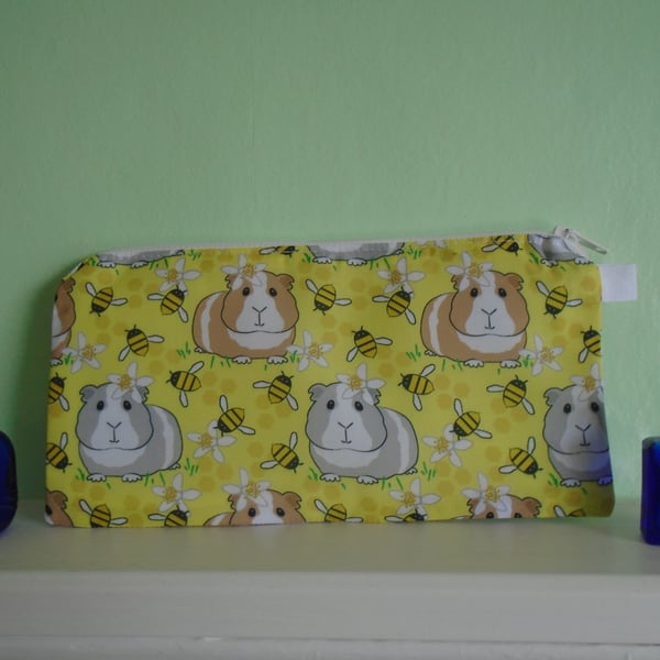 Bee & Guinea Pigs Pencil Case or Small Make Up Bag 
