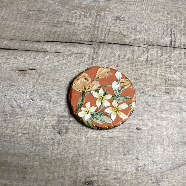 Decoupage floral coaster